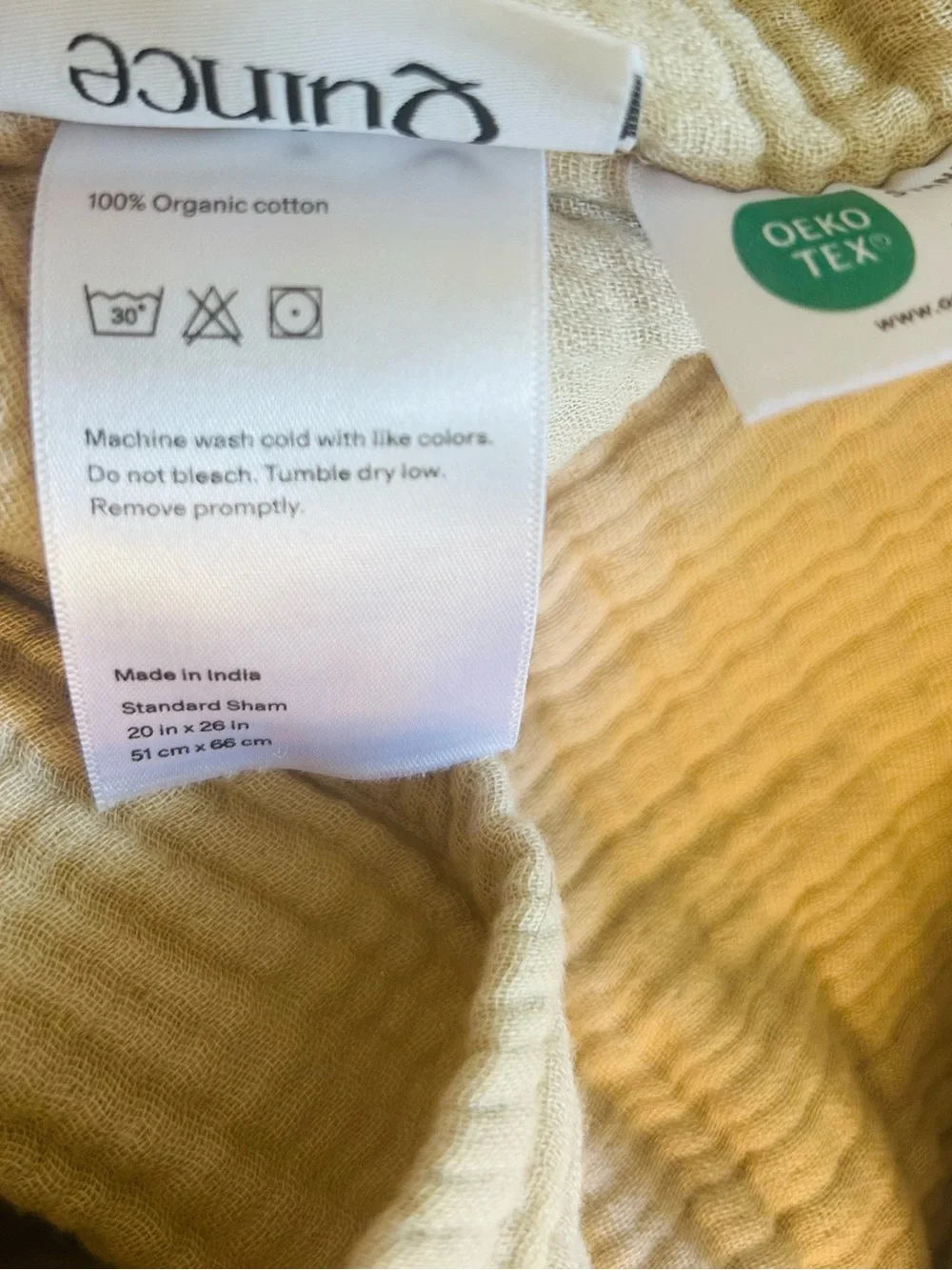NWOT Quince Luxury Organic Cotton Gauze  Sham Set in Dune!